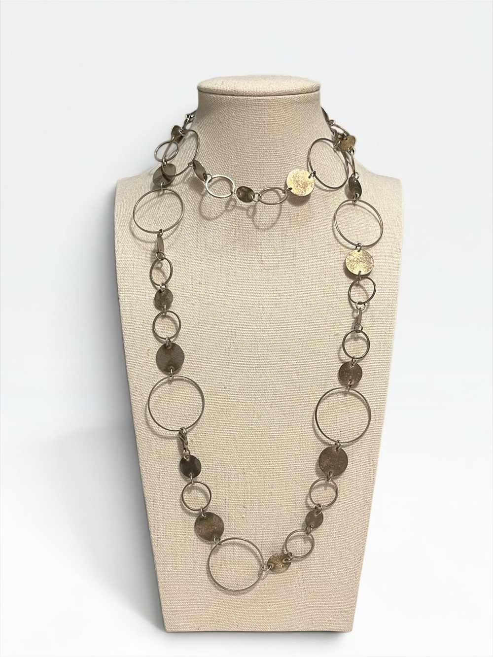 🍭5 for $20🍭 Silver Tone Disk Necklace CC X